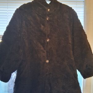 Marvin Richards Black Faux Fur Coat